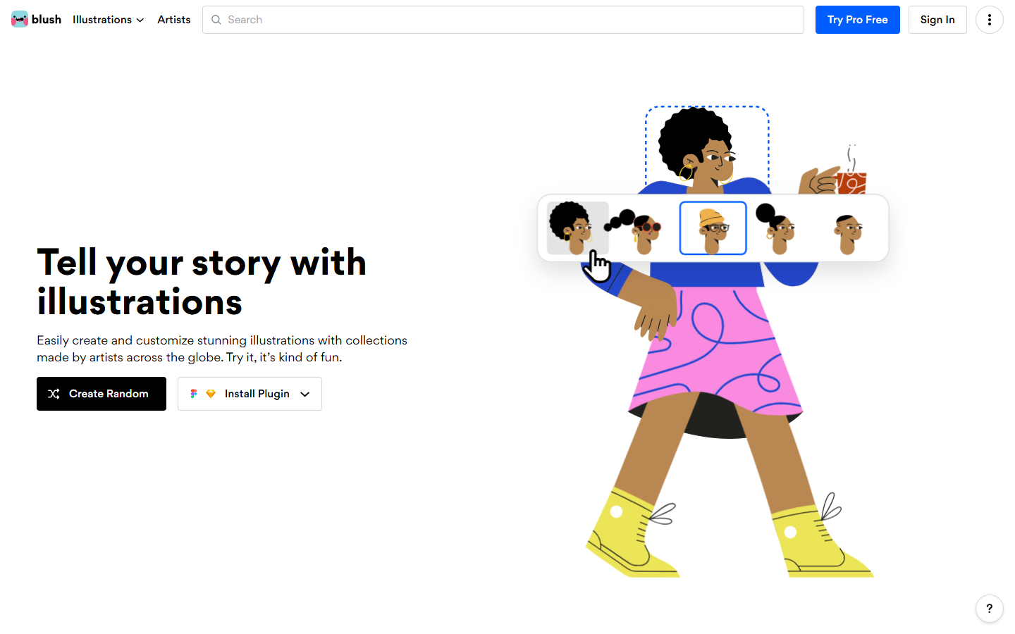 Blush homepage