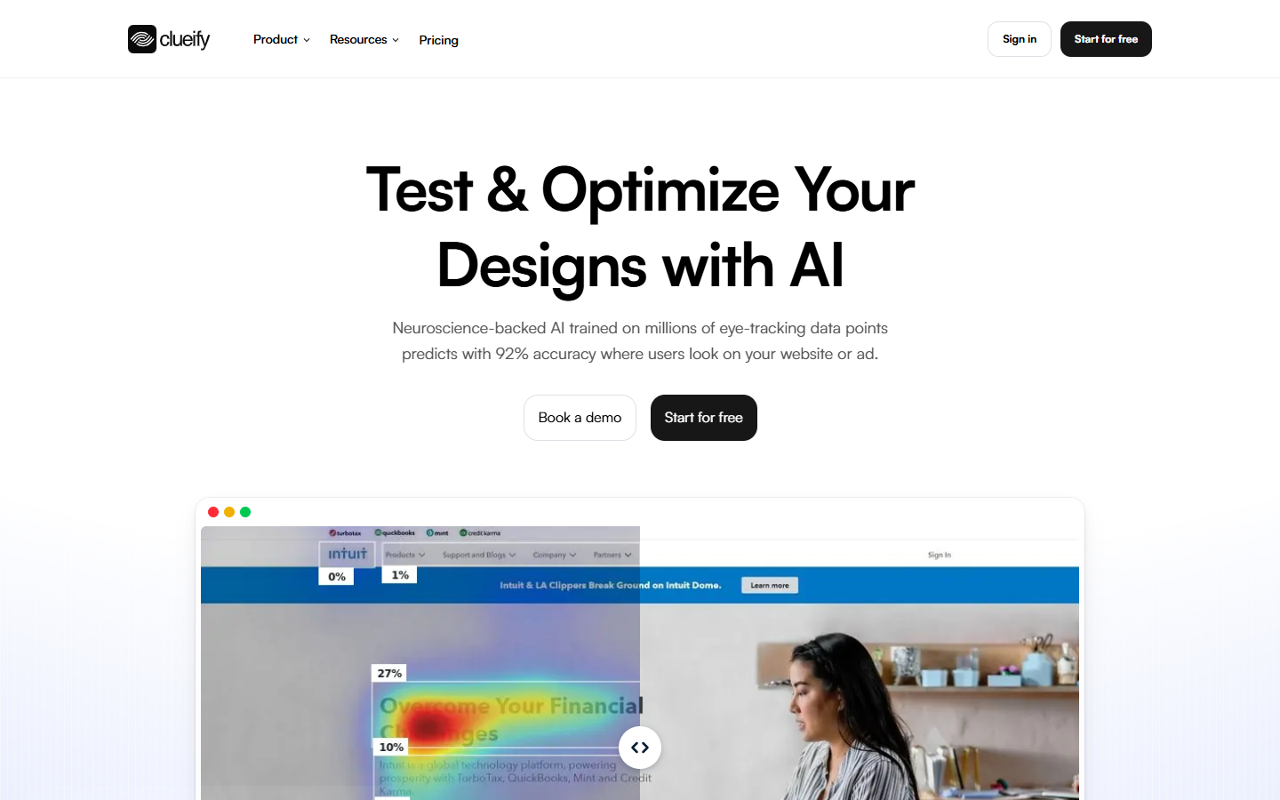 Clueify homepage