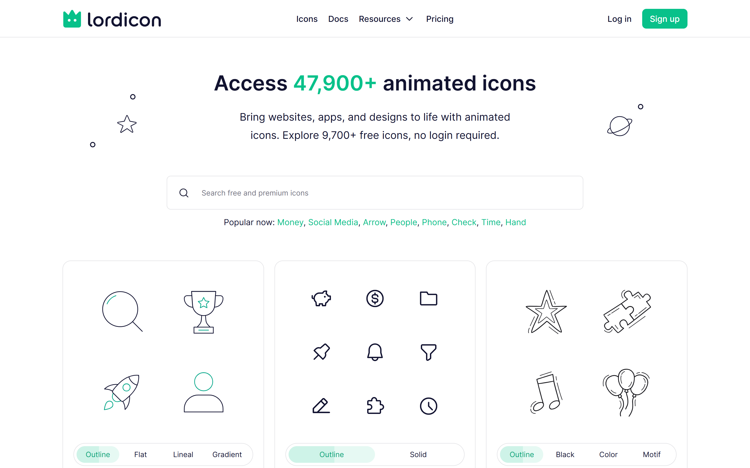 Lordicon homepage