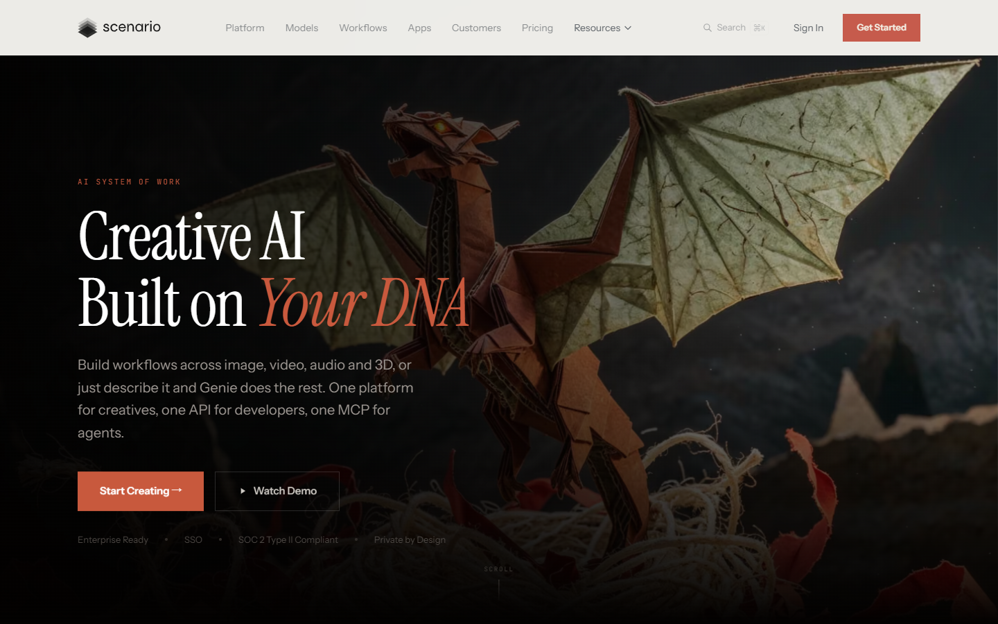 Scenario homepage