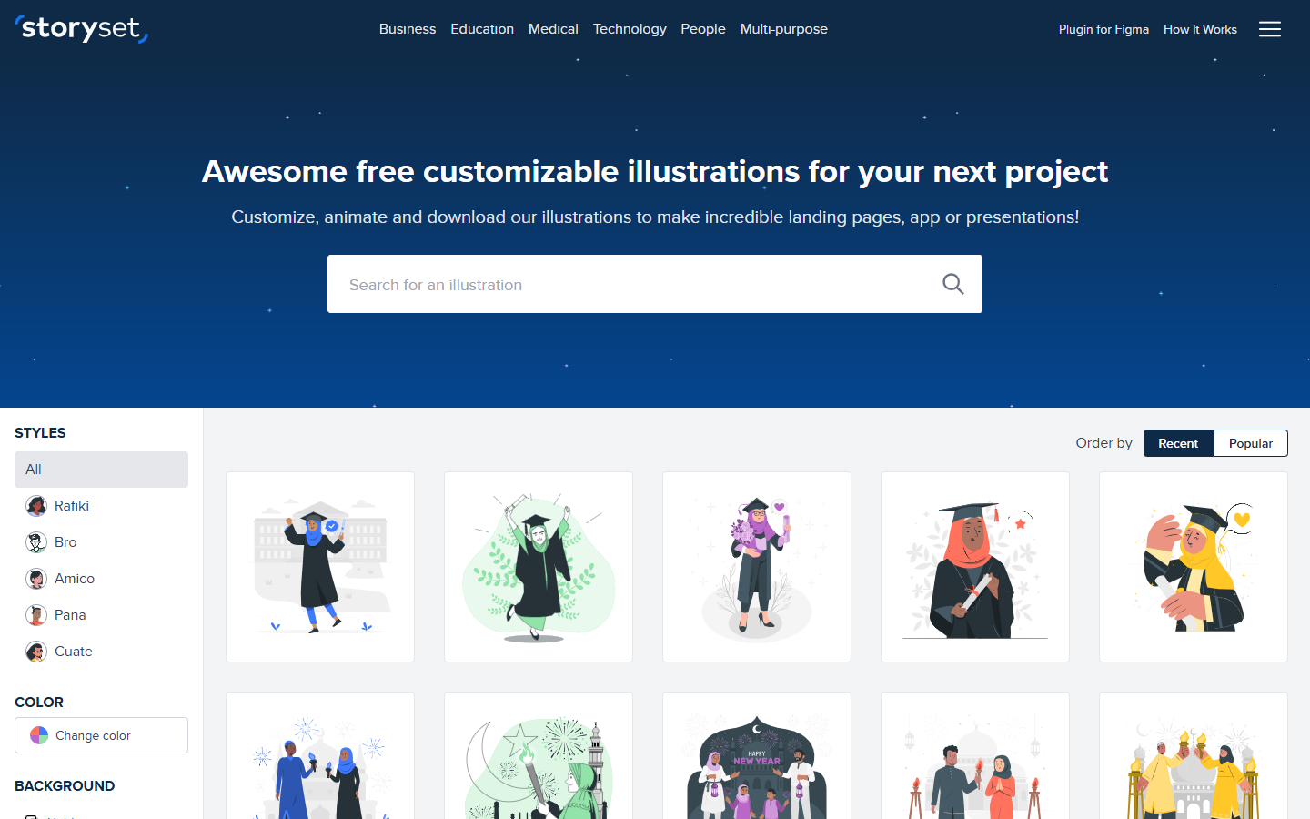 Storyset homepage