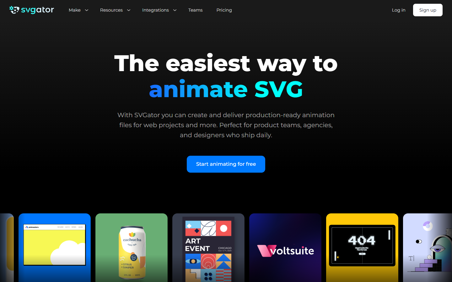 SVGator homepage