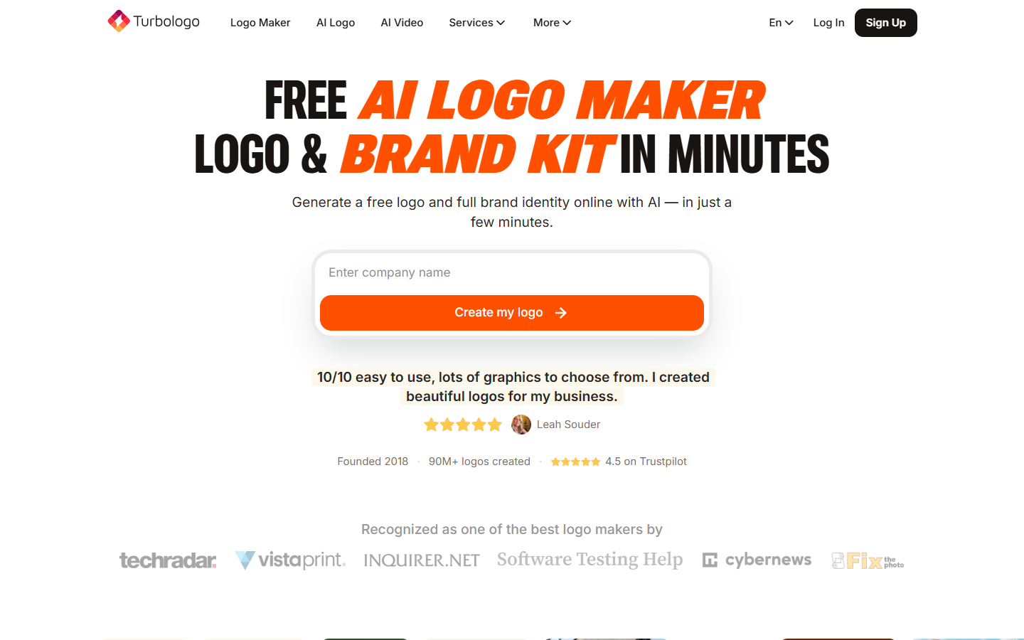 TurboLogo homepage